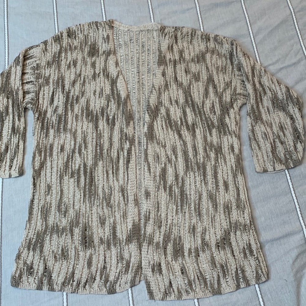 Summer Cardigan Open Front  Size Medium For oversized fit 20" pit to pit Tan
